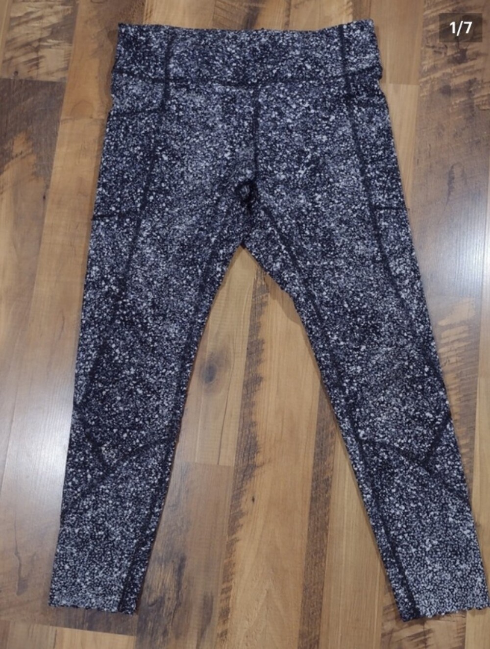 Lululemon Black White Splatter Leggings Size 10